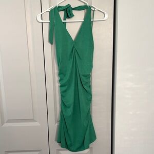Anthropologie Green Halter Dress